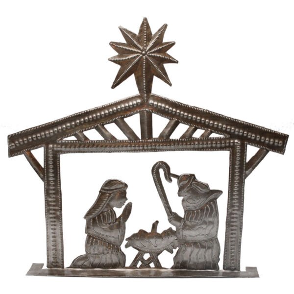 Stable Nativity Metal Art
