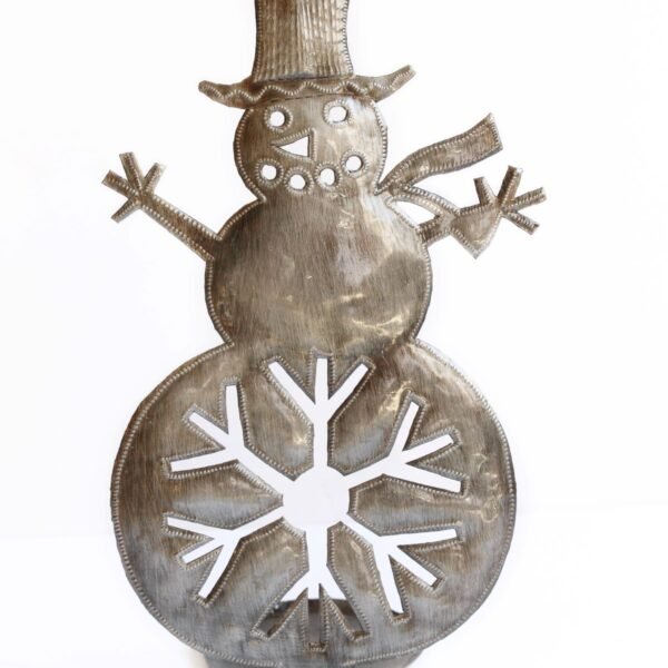 Snowflake Snowman Freestanding Metal Art
