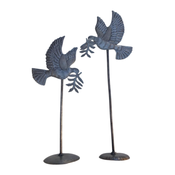Dove with Olive Branch Set of 2 - Freestanding