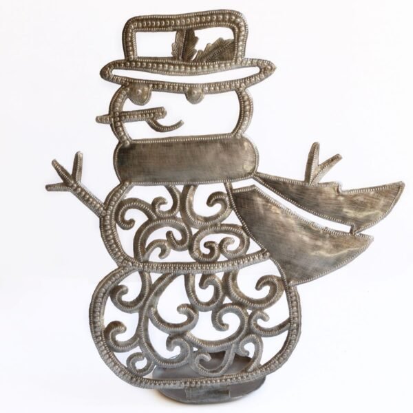 Whimsical Snowman Freestanding Metal Art